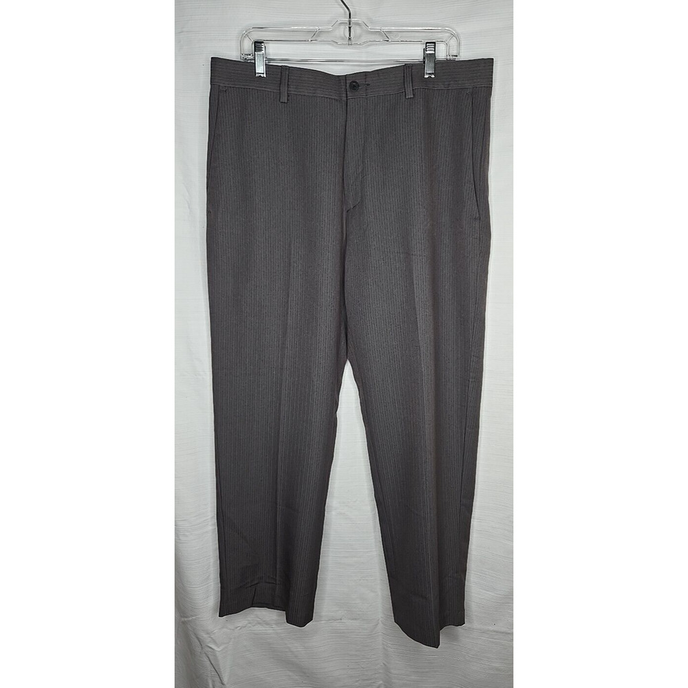 Kenneth Cole Reaction Dress Pants Heather Grey Herringbone Texture 36x30 KD50013